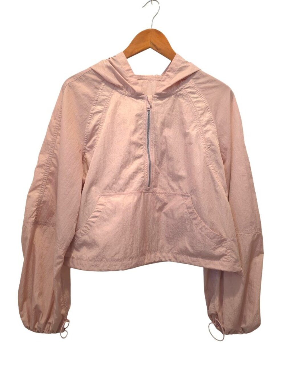 Lululemon Pink Haze Scuba Cropped Water-Repellent Anorak Hooded Jacket Sz 10